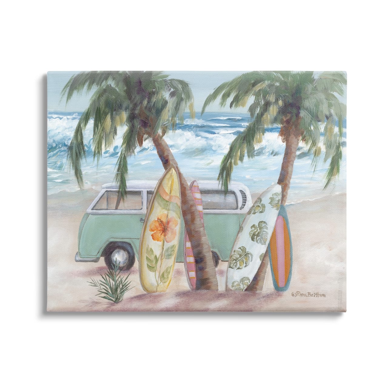 Stupell Industries Summer Waves Tropical Van Surfboards Canvas Wall Art